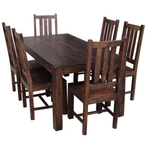 Dakota Dining Table - Mango Wood - L90 x W175 x H76 cm - Dark Finish - Assembly Required