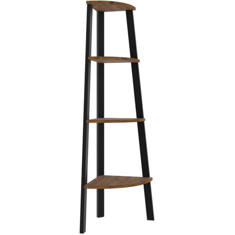 Ealing Corner Unit - Black Metal/Rustic Wood - L35 x W35 x H125 cm - Vintage Pine (1/2)