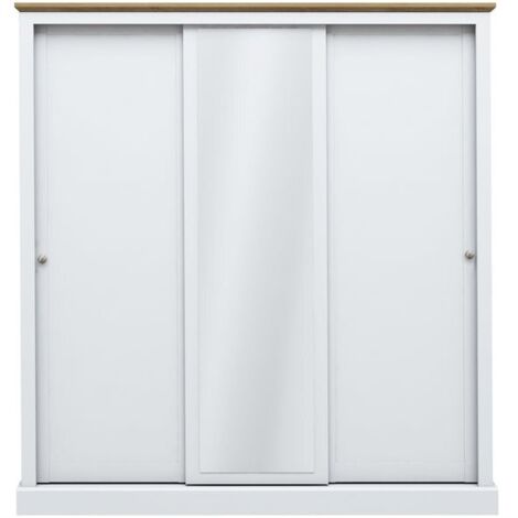 Devon 3 Door Sliding Wardrobe - Particle Board - L59 x W176 x H182 cm - White