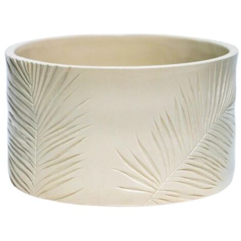 Kew Sago Palm Bowl - Stoneware - L24 x W24 x H14 cm - Ivory