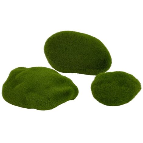 Faux Moss (Three Piece Pack) - Plastic - L4 x W8 x H7 cm - Green