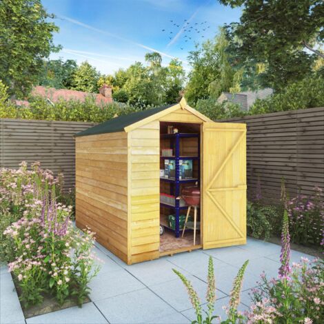 7 x 5 Feet Overlap Apex Shed - Timber - L215 x W160.3 x H191.9 cm - Brown