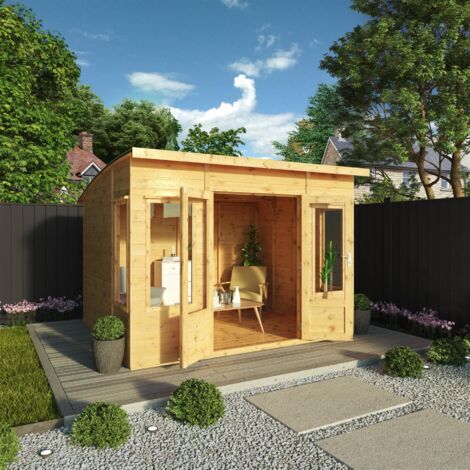 10 x 8 Feet Premium Helios Summerhouse - Timber - L295 x W303.6 x H215.8 cm - Brown