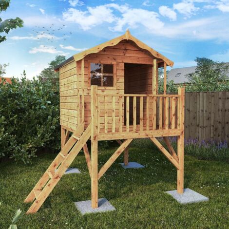 Poppy Playhouse with Tower - Timber - L200.8 x W207.1 x H246.6 cm - Brown