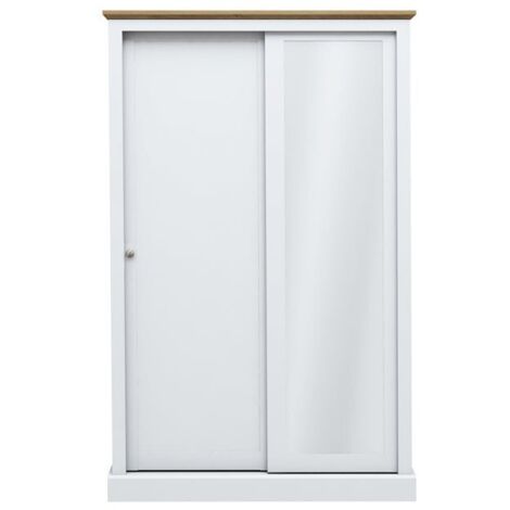 Devon 2 Door Sliding Wardrobe - Particle Board - L57.7 x W113.8 x H181.6 cm - White
