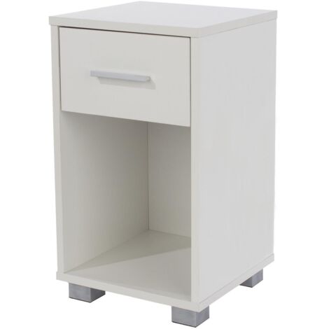 Bedside 1 Drawer White Gloss Bedroom Home Living Furniture Nightstand Unit (1/5)
