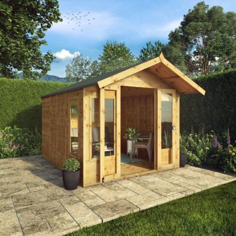 10 x 8 Feet Premium Sussex Summerhouse - Timber - L363.2 x W249.4 x H227.8 cm - Brown (1/5)