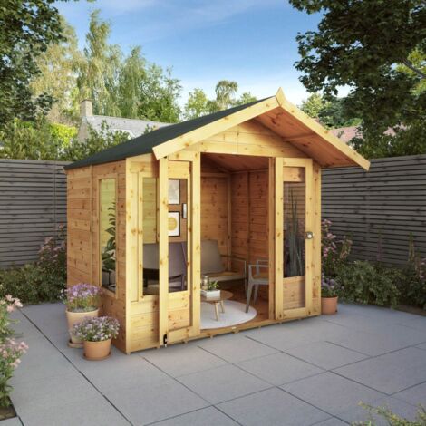 6 x 8 Feet Premium Sussex Summerhouse - Timber - L243.2 x W249.4 x H227.8 cm - Brown (1/5)
