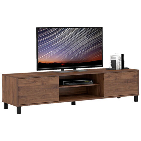 1.6m TV Cabinet - MFC - L40 x W160 x H38 cm - Dark Oak