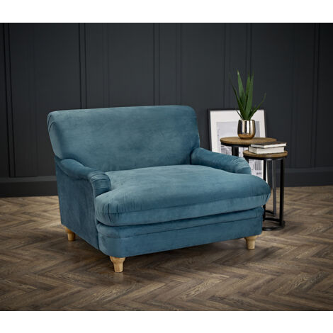 Plumpton Chair - Velvet - L109 x W106 x H84 cm - Peacock Blue