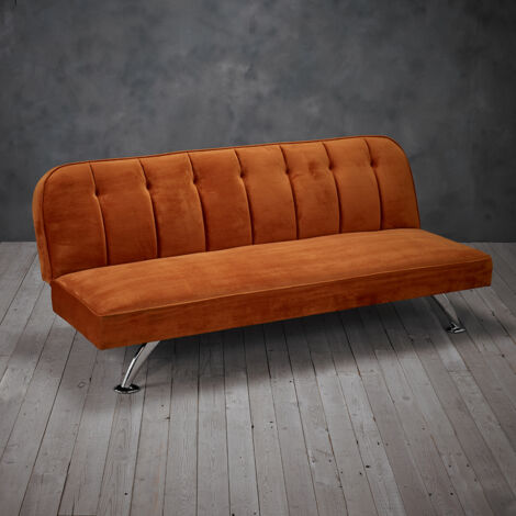 Brighton Sofa Bed - Velvet - L85 x W180 x H76 cm - Orange