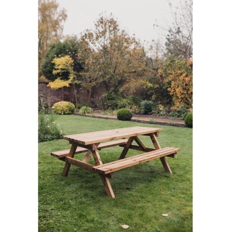 Valley Deluxe Picnic Table - Timber - L180 x W150 x H76 cm - Partially Assembled