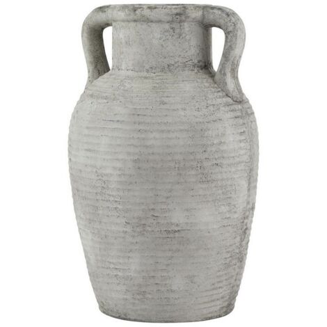 Athena Stone Large Amphora Pot - Ceramic - L26 x W26 x H42 cm - White