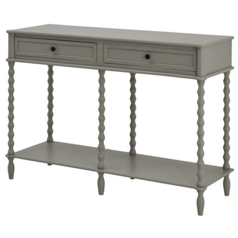 The Camden Collection Large Two Drawer Console Table - Wood - L40 x W120 x H81 cm - Grey