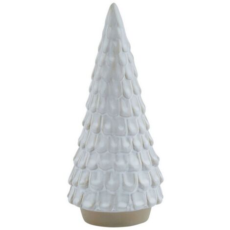 Snowy Spruce Tree - Ceramic - L8 x W8 x H18 cm - White