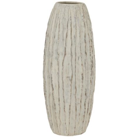 Lorenzo Tall Fin Vase - Ceramic - L27 x W27 x H70 cm - White