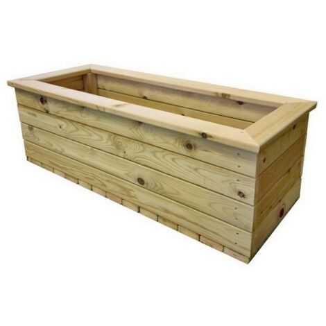 Multi Pack of 2 - Deluxe Large Trough Planter - Timber - L40 x W100 x H32 cm - Fully Assembled
