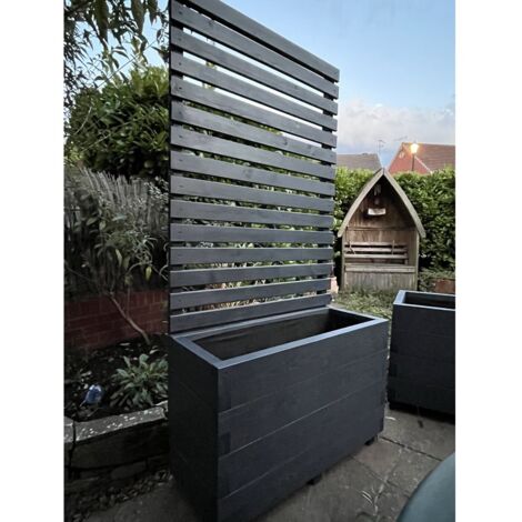 Suffolk Planter and Trellis (Pack of 2) - (Painted Wooden Planter - Choice of Colours Available) - L240 x W40 x H150 cm
