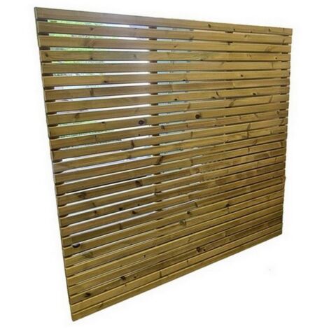 Multi Pack of 2 - Contemporary Fence Panels - Pressure Treated Redwood - L5 x W180 x H120 cm - Fully Assembled