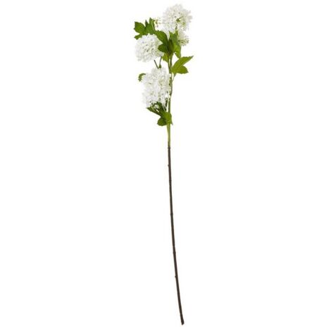 Snowball Viburnum Spray (Single Stem Flower) - Plastic - Height 77 cm - Cream