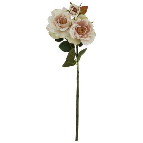 The Natural Garden Collection Palest Blush Tea Rose (Single Stem Flower) - Plastic - Height 60 cm - Pink