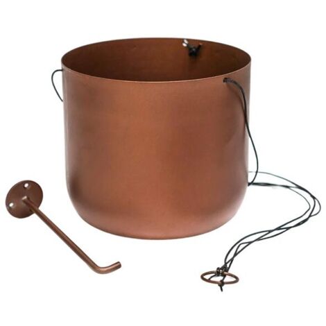 Kew Hanging Planter Small with Hook - Metal - L14 x W14 x H12.5 cm - Matt Copper