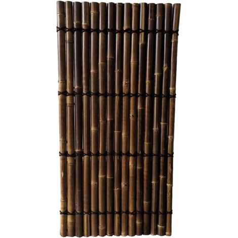 Half Pole Fence Panel (Pack of 4) - Bamboo - L400 x W100 x H200 cm - Java Black