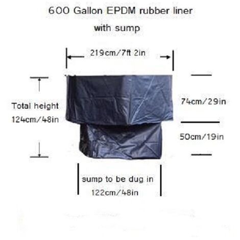 600 gallon EPDM liner with Sump