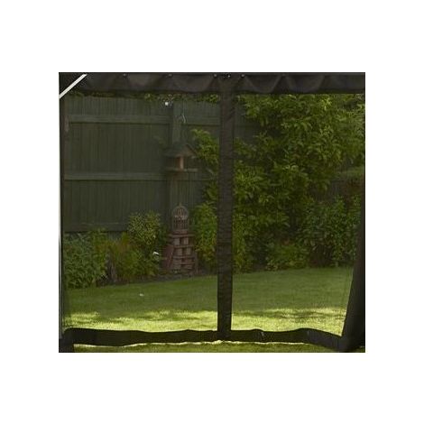 Replacement Black Mosquito Curtains Set For Polycarbonate Gazebo 3 x 3m