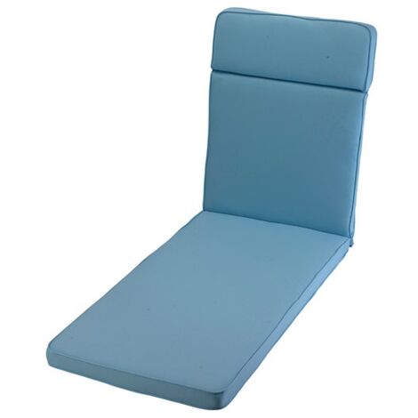 Placid Sun Lounger Outdoor Garden Furniture Cushion - L198 x W60 x H4 cm - Blue