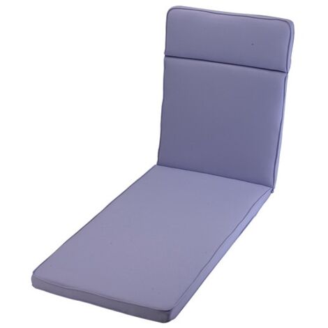 Heather Sun Lounger Outdoor Garden Furniture Cushion - L198 x W60 x H4 cm - Purple