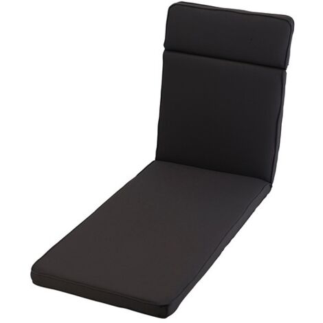 Sun Lounger Outdoor Garden Furniture Cushion - L198 x W60 cm - Charcoal Grey