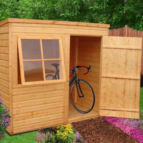 Pent Single Door Tongue and Groove Garden Shed Workshop Approx 7 x 7 Feet