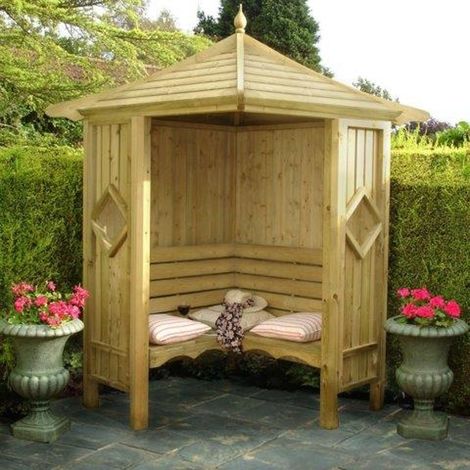 Classic Corner Arbour Garden Arch Seat Approx 4 x 4 Feet