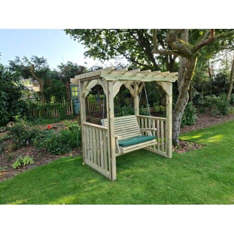 Ophelia Swing - Sits 2, Wooden Garden Swinging Chair Hammock - L125 x W180 x H200 cm - Minimal Assembly Required (1/5)