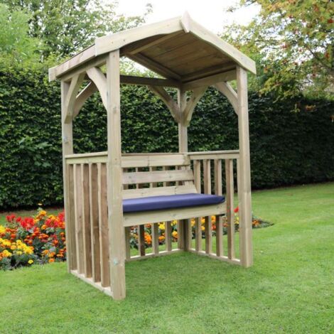 Anastasia 2 Seat Garden Arbour, Wooden Garden Bench Seat with Trellis - L90 x W135 x H190 cm - Minimal Assembly Required (1/5)