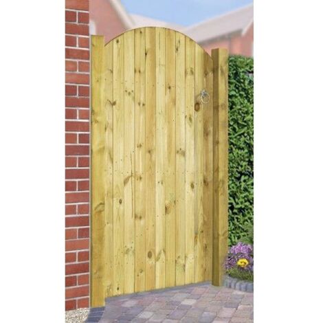 Carlton Bow Top High Quality Single Gate - Pressure Treated Scandinavian Redwood - W750 x H1800 mm