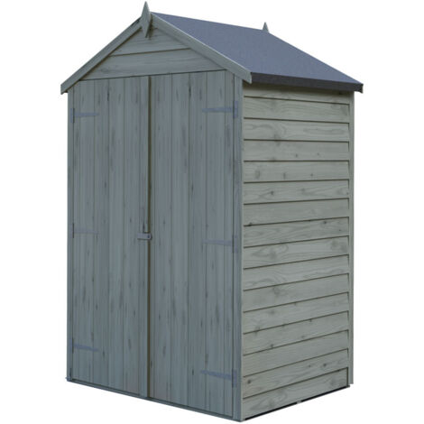 Overlap 4 x 3 Feet Pressure Treated Apex Shed Double Door