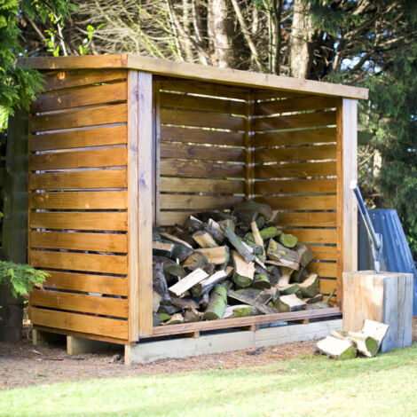 6 x 3 Feet Large Heavy Duty Dip Treated Log Store - Outdoor Firewood storage shelter (1/4)