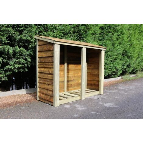 Heavy Duty Logstore 4ft High x 5ft Wide, Outdoor Fire wood, kindling and log shelter. Pressure Treated Timber (1/5)