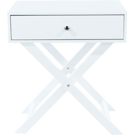 Options Leg 1 Drawer Petite Bedside Cabinet - MDF - 55 x 40 x 60 cm - White (1/3)