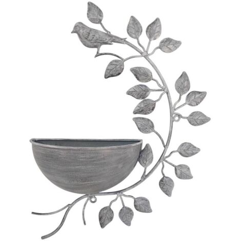 Garden Planter - Metal - L10 x W32 x H42 cm - Grey