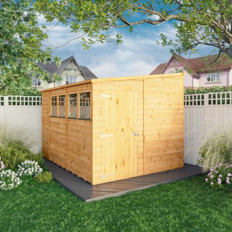 Waltons 10 x 8 Premium Wooden Shed Shiplap Pent Tongue and Groove with Windows 10ft x 8ft (1/5)