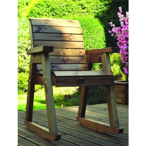 Chair Rocker with Cushions - W68 x D77 x H102 - Fully Assembled - Green