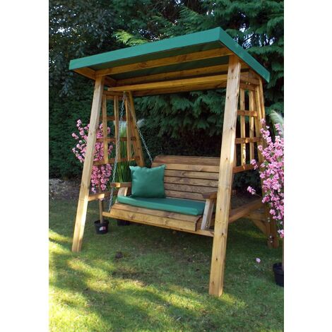 Dorset Two Seat Swing - W170 x D124 x H196 - Fully Assembled - Green
