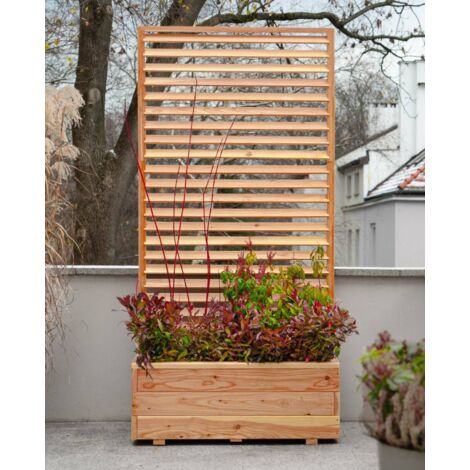 Jagram Wooden Garden Raised Bed Planter & Trellis Venetian Larch 120x60x43cm