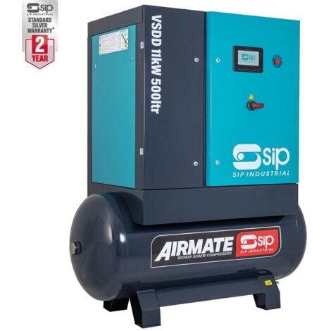 SIP VSDD 11kW 8bar 500L 400V Rotary Screw Compressor (1/5)