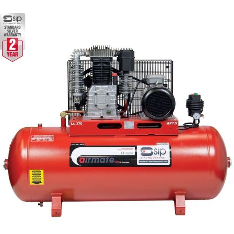 SIP ISBD7.5/270 270ltr Industrial Electric Compressor - L56 x W164 x H132 cm (1/2)