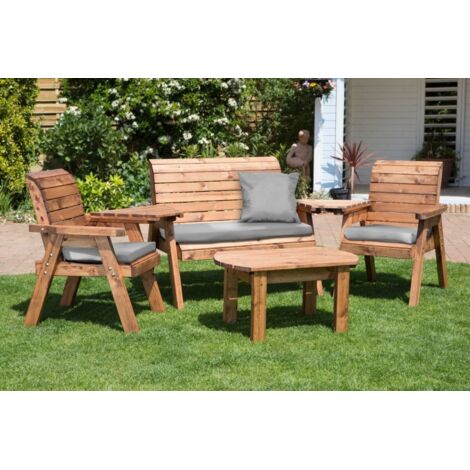 Four Seater Multi Set with Cushions - W310 x D150 x H98 - Fully Assembled - Grey
