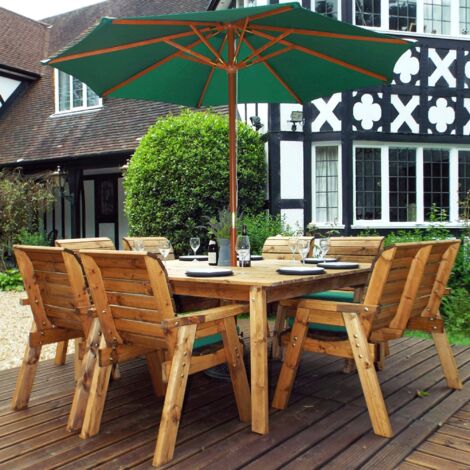 Eight Seater Square Table Set with Cushions - W250 x D250 x H98 - Fully Assemble - Grey